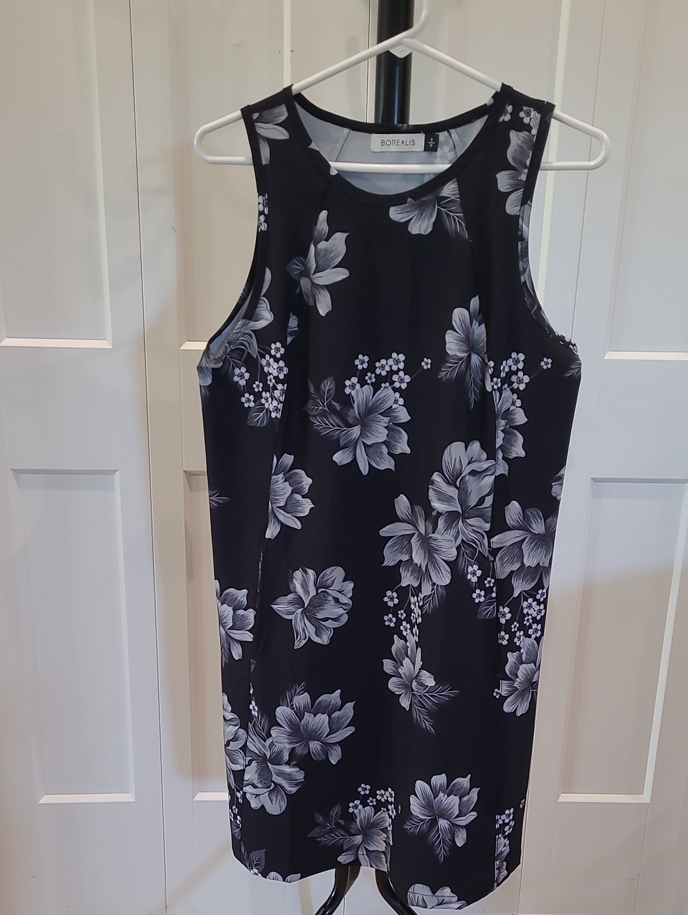 Borealis Black Floral Sleeveless Shift Dress